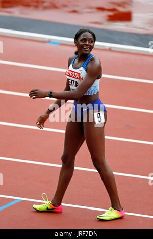 Londra, Regno Unito. 05-Ago-17. competere nel 100m donna 6 di calore al 2017, IAAF Campionati del Mondo, Queen Elizabeth Olympic Park, Stratford, Londra, Regno Unito. Credito: Simon Balson/Alamy Live News Foto Stock