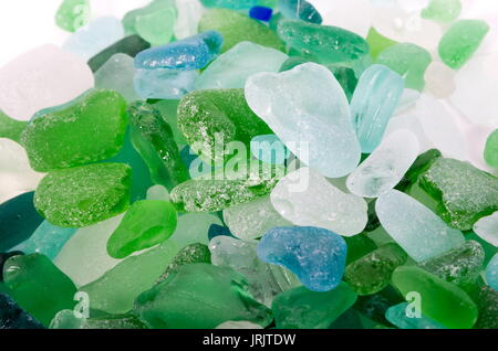 Pezzi di vetro trovati in mare Foto Stock