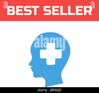 Icona di ferite alla testa . singolo di alta qualità Simbolo di contorno per il web design o mobile app. linea sottile segno per la progettazione del logo. pittogramma di colore blu su bianco backg Illustrazione Vettoriale