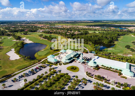 Florida,Port Saint St Lucie West,PGA Golf Club,club house,campo,vista aerea dall'alto,FL170728d68 Foto Stock