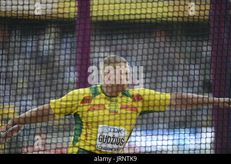 Londra, Regno Unito. 05 Ago, 2017. Andrius Gadzius, Discus Throw, Lituania, atletica; IAAF Campionati del Mondo Credito: Mariano Garcia/Alamy Live News Foto Stock