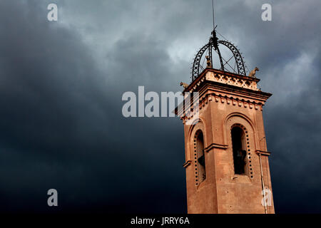 Campanile della chiesa, Cherta, Tarragona, Spagna. Foto Stock