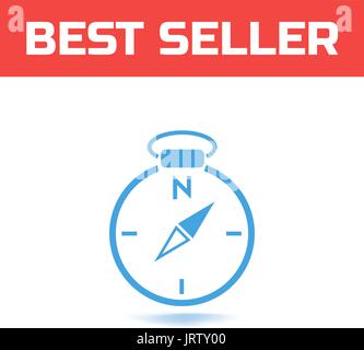 Icona della bussola isolate su sfondo. moderna linea pittogramma, business, marketing, internet concetto. alla moda di vettore semplice simbolo per la progettazione di un sito web o Illustrazione Vettoriale