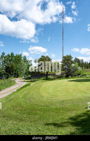 Visitare l'ex militare chiamato isola isosaari, Helsinki, Finlandia Foto Stock