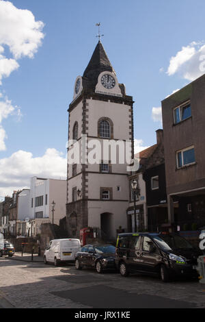 South Queensferry, clocktower, Scotland Regno Unito Foto Stock