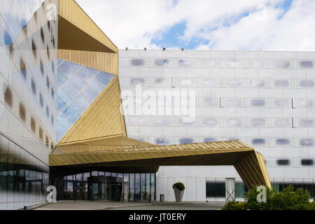 Architettura contemporanea su Clarion Hotel e Palazzo dei Congressi ingresso principale porta. Trondheim, Sør-Trøndelag, Norvegia, Scandinavia, Europa Foto Stock