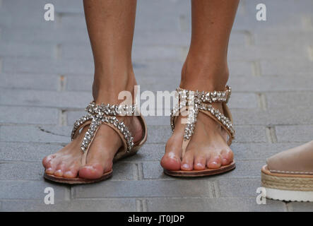 Mallorca, Spagna. 06 Ago, 2017. Regina Letizia durante una summer session fotografica a Soller , Mallorca, domenica 6 agosto 2017. Credito: Gtres Información más Comuniación on line,S.L./Alamy Live News Foto Stock