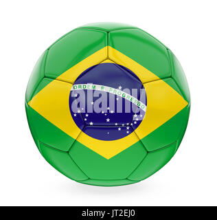 Pallone da calcio Bandiera Brasile isolato Foto Stock