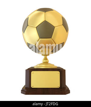 Golden Soccer Trophy isolato Foto Stock