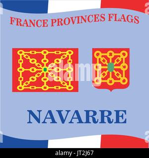 Bandiera della provincia francese Navarra Illustrazione Vettoriale