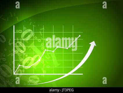 Grafico verde sta andando verso l'alto. Foto Stock