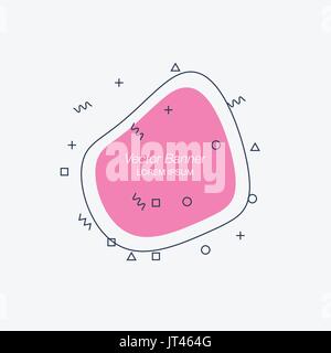 Alla moda geometrica piana banner vettore Illustrazione Vettoriale