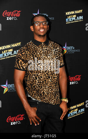 Il giocatore NBA Chris Paul arriva in anteprima "Kevin Hart: Let Me explementes" Regal Cinemas L.A. Dal vivo il 27,2013 giugno Los Angeles, California. Foto Stock