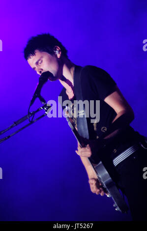 Matthew bellamy muse esegue 2007 lollapalooza chicago,il Foto Stock