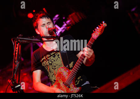 Matthew bellamy muse esegue 2007 lollapalooza chicago,il Foto Stock