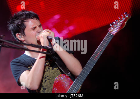 Matthew bellamy muse esegue 2007 lollapalooza chicago,il Foto Stock