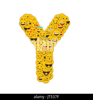 Gli Emoji smiley capitale caratteri lettera Y Foto Stock