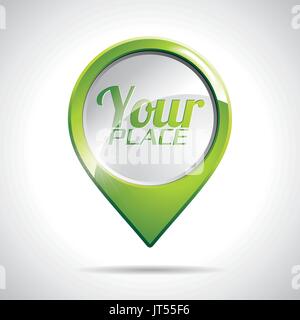 Il design del vettore con round Mappa icona del puntatore su uno sfondo chiaro. EPS 10 illustrazione. Illustrazione Vettoriale