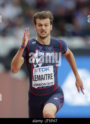 Christophe Lemaitre in Francia nei 200m di uomini scaldano quattro durante il quarto giorno dei Campionati Mondiali IAAF 2017 allo stadio di Londra. PREMERE ASSOCIAZIONE foto. Data immagine: Lunedì 7 agosto 2017. Scopri la storia DI PA ATHLETICS World. Il credito fotografico dovrebbe essere: Filo Yui Mok/PA. Foto Stock