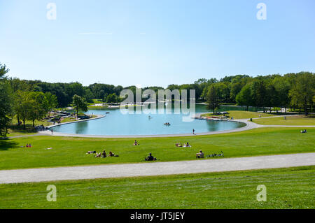 Beaver Lake - Mount Royal Park, Montreal, Quebec, Canada (Lac des Castors - Parc Mont Royal, Montréal, Québec, Canada) Foto Stock