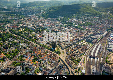 Vista di Altenhagen e Hagen city centre, foto aerea, Hagen, zona della Ruhr, Nord Reno-Westfalia, Germania Foto Stock