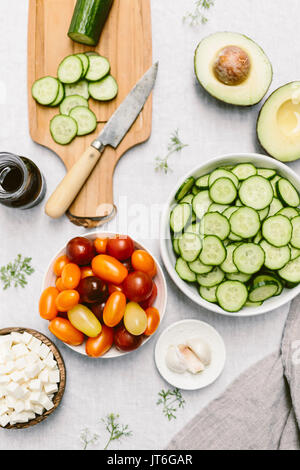 Il cetriolo Insalata di pomodoro e mozzarella (approfondimento) Foto Stock