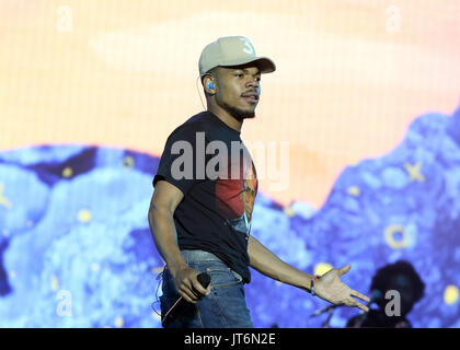 Rapper americano possibilità il rapper giorno del rivestimento del padiglione uno dei Festival Wireless a Finsbury Park a Londra il venerdì 7 luglio 2017 (foto di Ian Bines/WENN) dotata di: possibilità il rapper dove: Londra, Regno Unito quando: 07 lug 2017 Credit: WENN.com Foto Stock
