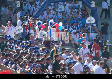 Los Angeles, CA, Stati Uniti d'America. 07 Ago, 2017. La sfilata di atleti di tutto il mondo la polizia e i Vigili del Fuoco Giochi 2017 a Los Angeles CA, USA Credito: Chester marrone/Alamy Live News Foto Stock