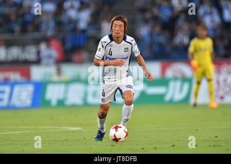 Yamanashi, Giappone. 5 Ago, 2017. Hiroki Fujiharu (Gamba) Calcio/Calcetto : 2017 J1 League match tra Ventforet Kofu 1-0 Gamba Osaka a Yamanashi Chuo Bank Stadium in Yamanashi, Giappone . Credito: AFLO/Alamy Live News Foto Stock
