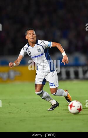 Yamanashi, Giappone. 5 Ago, 2017. Yosuke Ideguchi (Gamba) Calcio/Calcetto : 2017 J1 League match tra Ventforet Kofu 1-0 Gamba Osaka a Yamanashi Chuo Bank Stadium in Yamanashi, Giappone . Credito: AFLO/Alamy Live News Foto Stock