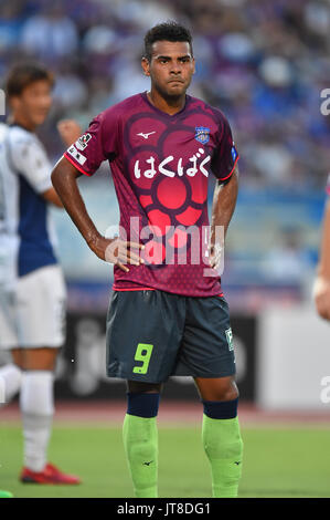Yamanashi, Giappone. 5 Ago, 2017. Wilson (Ventforet) Calcio/Calcetto : 2017 J1 League match tra Ventforet Kofu 1-0 Gamba Osaka a Yamanashi Chuo Bank Stadium in Yamanashi, Giappone . Credito: AFLO/Alamy Live News Foto Stock