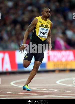 Warren Weir 200 metri mondiali di atletica 2017 Londra Stam, Londra, Inghilterra 07 agosto 2017 Credit: Allstar Picture Library/Alamy Live News Foto Stock