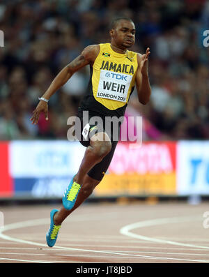 Warren Weir 200 metri mondiali di atletica 2017 Londra Stam, Londra, Inghilterra 07 agosto 2017 Credit: Allstar Picture Library/Alamy Live News Foto Stock