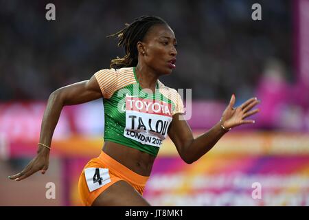 Londra, Regno Unito. 8 Ago, 2017. Marie-Josée TA LOU (CIV) in womens 200m riscaldatori. IAAF mondiale di atletica. London Olympic Stadium. Queen Elizabeth Olympic Park. Stratford. Londra. Regno Unito. 08/08/2017. Credito: Sport In immagini/Alamy Live News Foto Stock