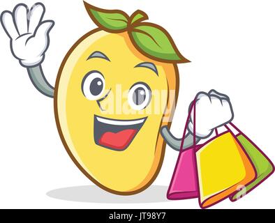 Shopping Il carattere di mango mascotte cartoon Illustrazione Vettoriale