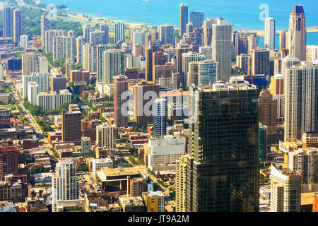 CHICAGO, Stati Uniti d'America - 20 July, 2017: veduta aerea della città di Chicago Chicago vista della città Foto Stock