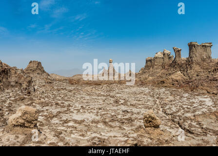 Formazioni di arenaria a Dallol, luogo più caldo della terra, Danakil depressione, Etiopia, Africa Foto Stock