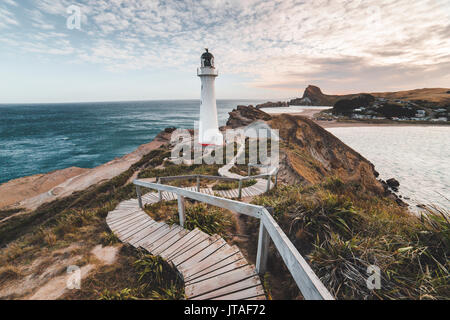 Castlepoint (Castello) Punto Faro, regione di Wellington, Isola del nord, Nuova Zelanda, Pacific Foto Stock