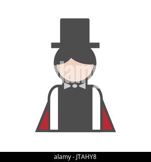 Mago avatar icona su sfondo bianco Illustrazione Vettoriale