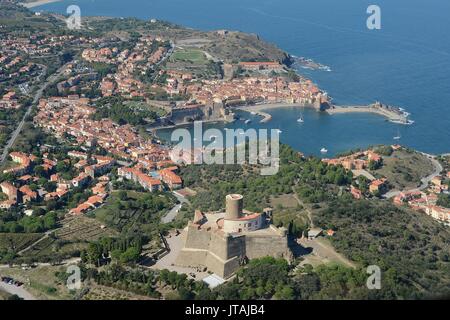 COLLIOURE E FORT ST.ELME, Pirenei orientali, Francia. Foto Stock