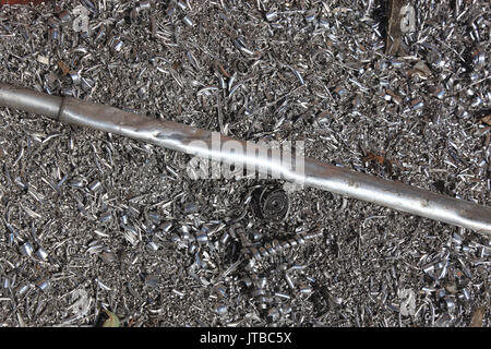 Cantiere di rottami, rifiuti di metallo azioni in una società di riciclaggio, Schrottplatz, Metallabfaelle Lager in einem Recyclingbetrieb Foto Stock