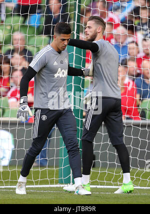 Il Manchester United portieri David De Gea (destra) e Joel Castro Pereira Foto Stock