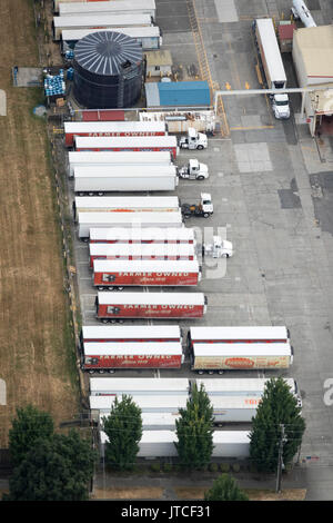 Vista aerea del latte Darigold trasformazione di prodotti vegetali, 4058 Rainier Ave S, Seattle, nello Stato di Washington, USA Foto Stock