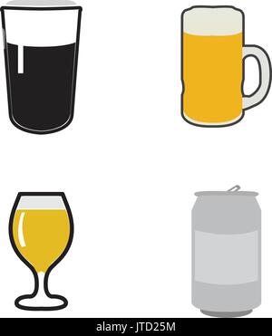 Set di icone di birra Illustrazione Vettoriale