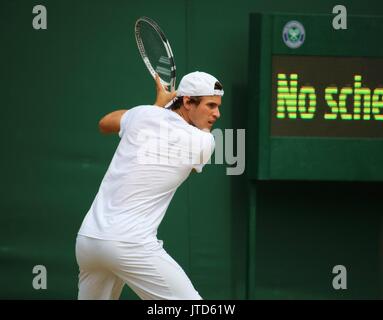 2017 campionati di Wimbledon - sessioni di libere dotate di: Dominic Thiem dove: Londra, Regno Unito quando: 08 lug 2017 Credit: Immagini di copertura Foto Stock