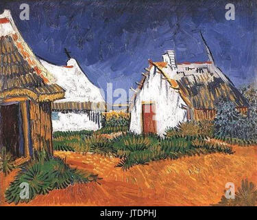 Vincent van Gogh Tre cottages bianchi a Saintes Maries Foto Stock