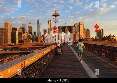 Ponte di Brooklyn, New York City Foto Stock