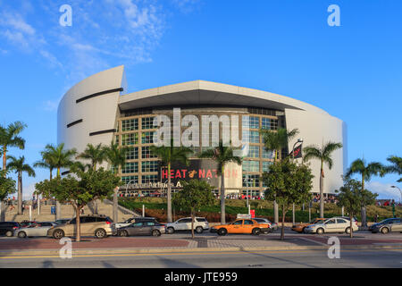 L'American Airlines Arena di Miami, Florida. L'Arena, aperto nel 1999, è uno sport e luogo di divertimento ed è la casa di Miami Heat. Foto Stock