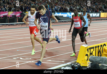 In Francia la Pierre-Ambroise Bosse vince il Gold negli uomini 800m durante il giorno cinque del 2017 IAAF Campionati del mondo presso il London Stadium. Stampa foto di associazione. Picture Data: martedì 8 agosto 2017. Vedere PA storia mondiale di atletica. Foto di credito dovrebbe leggere: Martin Rickett/filo PA. Restrizioni: solo uso editoriale. Nessuna trasmissione di suoni o immagini in movimento e nessun video di simulazione Foto Stock