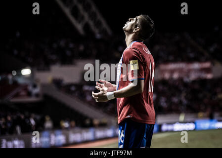 SAN JOSE, COSTA RICA. Giugno 13, 2017 - Cristian Gamboa. La Costa Rica ha vinto 2-1 oltre a Trinidad e Tobago, come Giornata 6 avvolto in CONCACAF il round finale Foto Stock